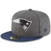 Men's New England Patriots New Era Heather Gray/Navy 2018 NFL Sideline Home Graphite 59FIFTY Fitted Hat 3058424